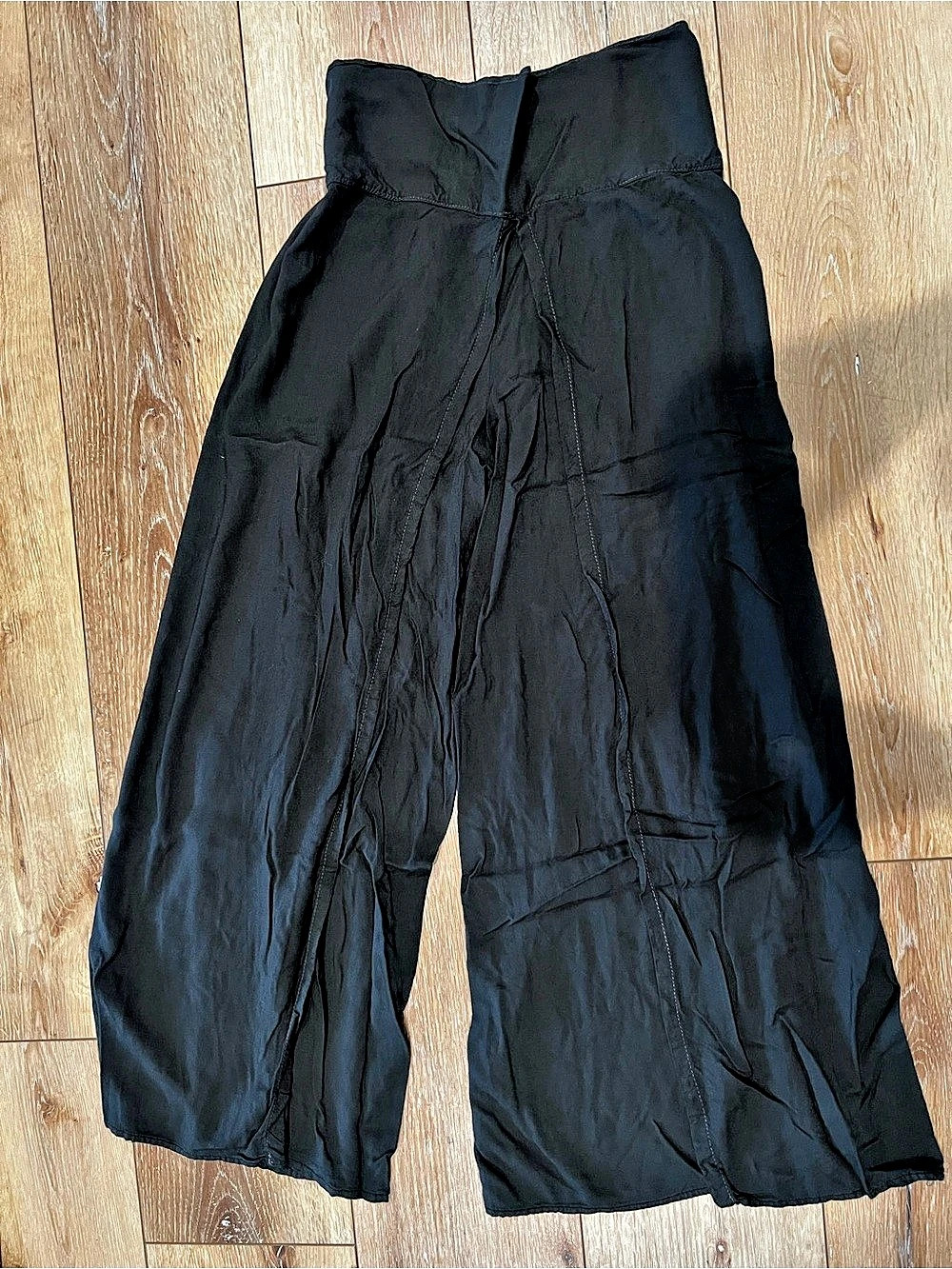 Dark Grey Wide Leg Wrap-around Pants